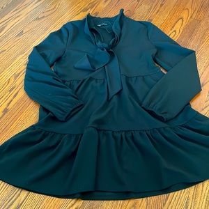 Tiered Zara Dress with Black Necktie